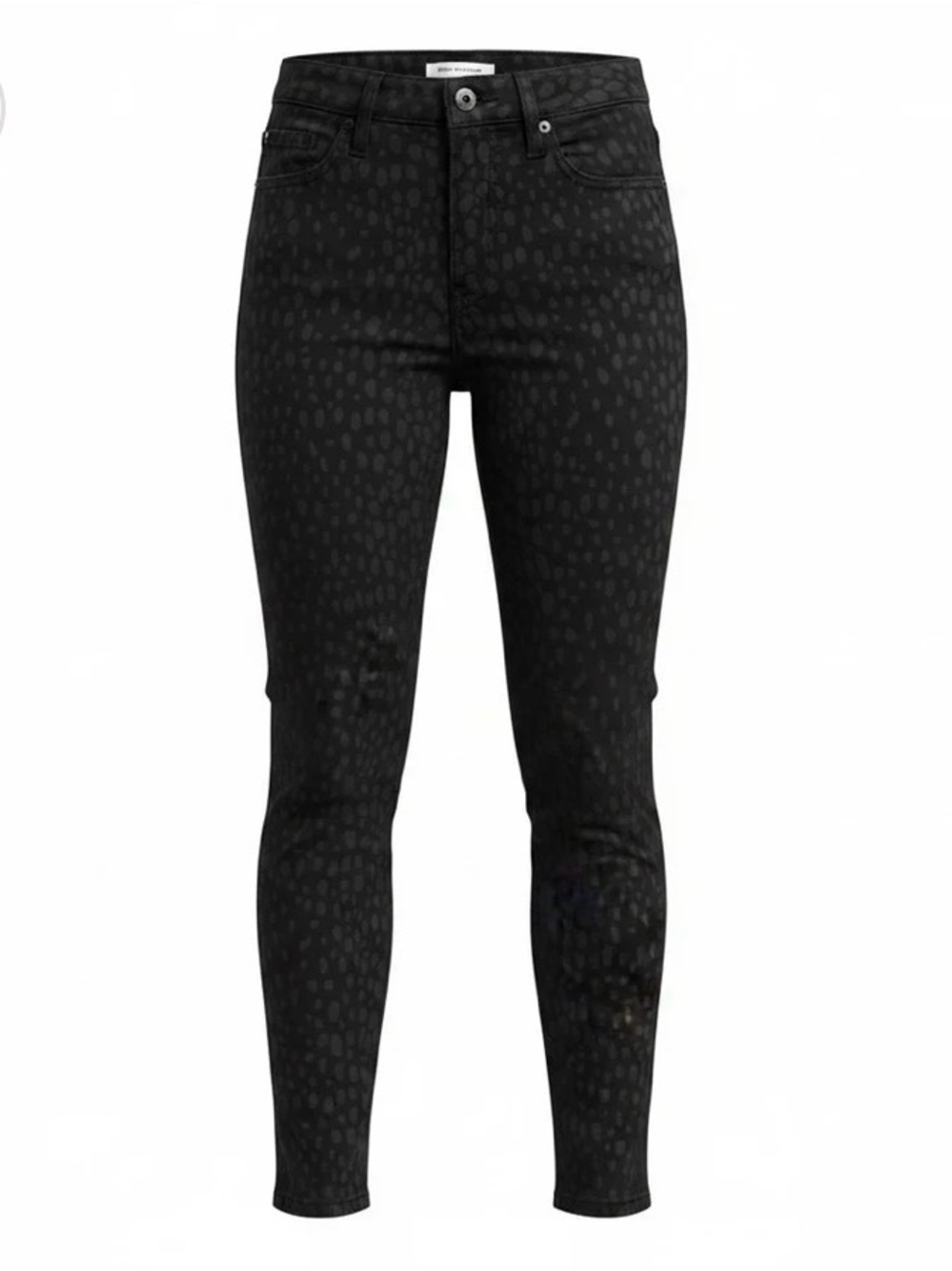 Good American Good Legs Crop Black Leopard Print Skinny Jeans Size 26